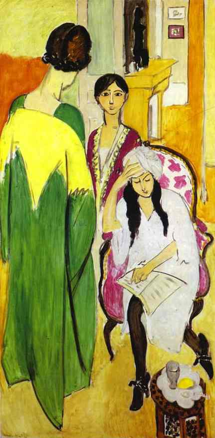 Henri Matisse - The Three Sisters with a Sculpture, left panel from The Three Sisters Triptych  1917